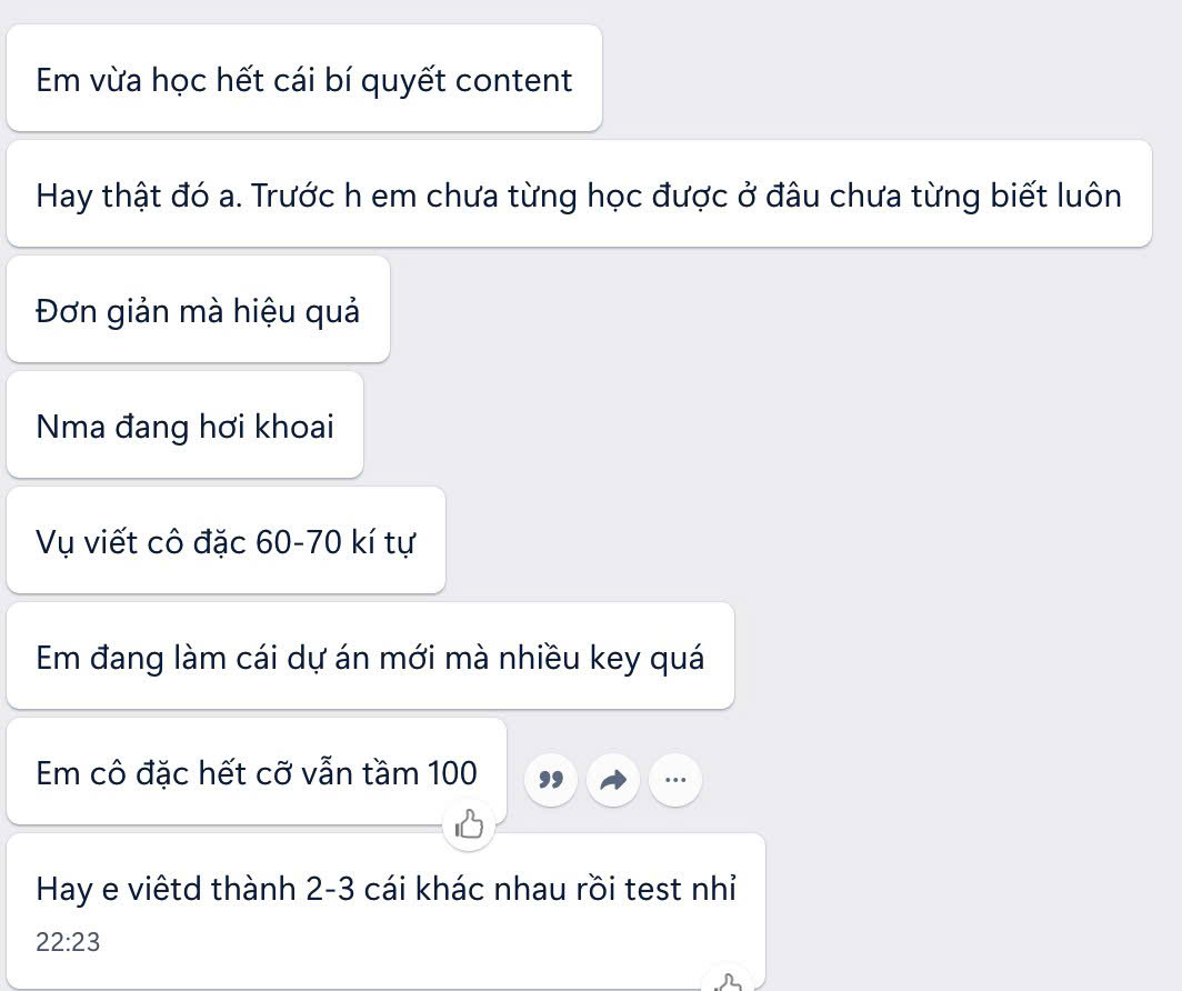 Kết quả học viên 9